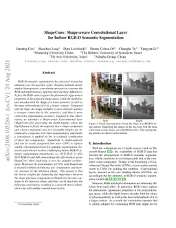 ShapeConv: Shape-aware Convolutional Layer for Indoor RGB-D Semantic
  Segmentation