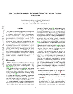 Joint Learning Architecture for Multiple Object Tracking and Trajectory
  Forecasting