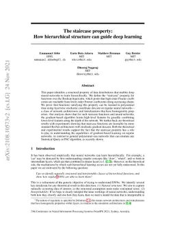 The staircase property: How hierarchical structure can guide deep
  learning