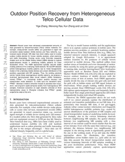 Outdoor Position Recovery from HeterogeneousTelco Cellular Data