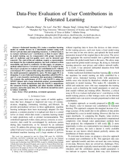 Data-Free Evaluation of User Contributions in Federated Learning
