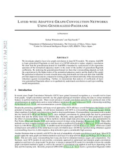 Layer-wise Adaptive Graph Convolution Networks Using Generalized
  Pagerank