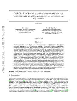 GrADE: A graph based data-driven solver for time-dependent nonlinear
  partial differential equations