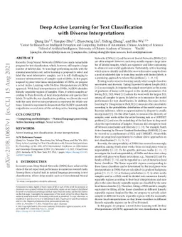 Deep Active Learning for Text Classification with Diverse
  Interpretations
