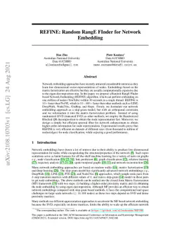 REFINE: Random RangE FInder for Network Embedding