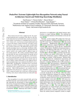 PocketNet: Extreme Lightweight Face Recognition Network using Neural
  Architecture Search and Multi-Step Knowledge Distillation