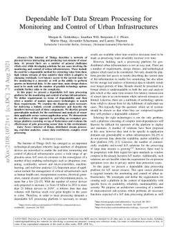 Dependable IoT Data Stream Processing for Monitoring and Control of
  Urban Infrastructures