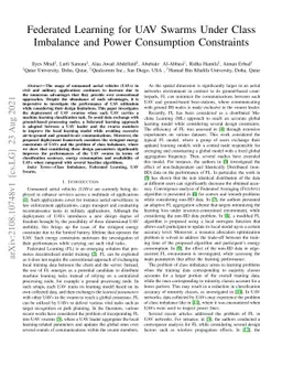 Federated Learning for UAV Swarms Under Class Imbalance and Power
  Consumption Constraints