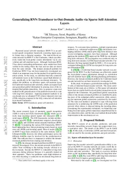 Generalizing RNN-Transducer to Out-Domain Audio via Sparse
  Self-Attention Layers