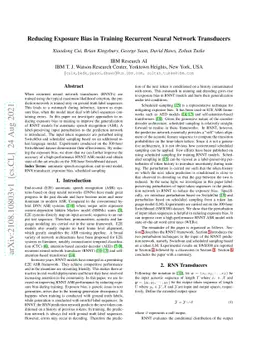 Reducing Exposure Bias in Training Recurrent Neural Network Transducers