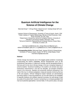 Quantum Artificial Intelligence for the Science of Climate Change