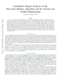 Cumulative Regret Analysis of the Piyavskii--Shubert Algorithm and Its
  Variants for Global Optimization