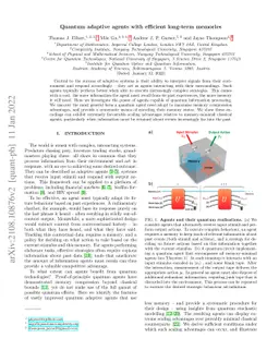 Quantum adaptive agents with efficient long-term memories