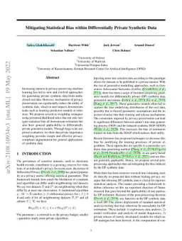 Mitigating Statistical Bias within Differentially Private Synthetic Data