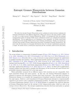 Entropic Gromov-Wasserstein between Gaussian Distributions