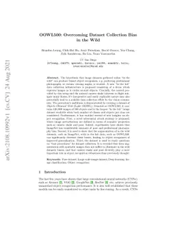 OOWL500: Overcoming Dataset Collection Bias in the Wild