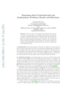 Reasoning about Counterfactuals and Explanations: Problems, Results and
  Directions