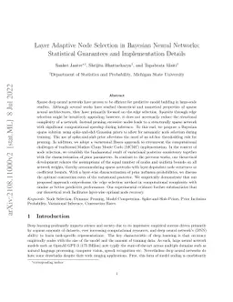 Layer Adaptive Node Selection in Bayesian Neural Networks: Statistical
  Guarantees and Implementation Details