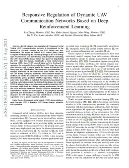 Responsive Regulation of Dynamic UAV Communication Networks Based on
  Deep Reinforcement Learning