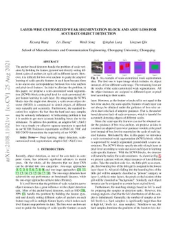 Layer-wise Customized Weak Segmentation Block and AIoU Loss for Accurate
  Object Detection