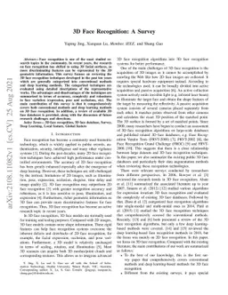 3D Face Recognition: A Survey