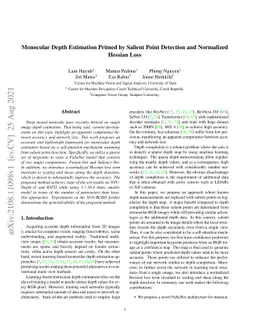 Monocular Depth Estimation Primed by Salient Point Detection and
  Normalized Hessian Loss
