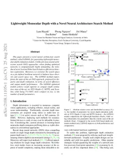 Lightweight Monocular Depth with a Novel Neural Architecture Search
  Method