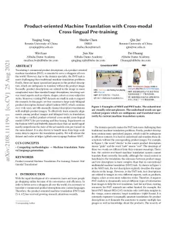 Product-oriented Machine Translation with Cross-modal Cross-lingual
  Pre-training