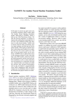 YANMTT: Yet Another Neural Machine Translation Toolkit