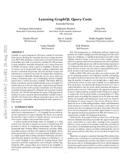 Learning GraphQL Query Costs (Extended Version)