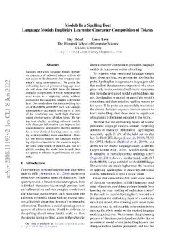 Models In a Spelling Bee: Language Models Implicitly Learn the Character
  Composition of Tokens