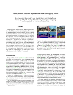 Multi-domain semantic segmentation with overlapping labels