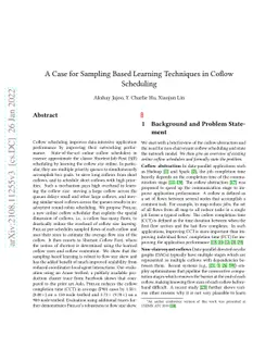 A Case for Sampling Based Learning Techniques in Coflow Scheduling