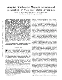 Adaptive Simultaneous Magnetic Actuation and Localization for WCE in a
  Tubular Environment
