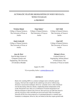 Automatic Feature Highlighting in Noisy RES Data With CycleGAN