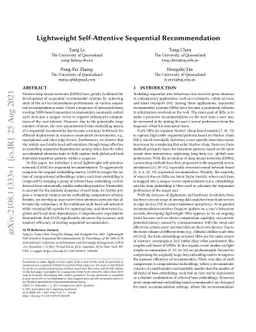 Lightweight Self-Attentive Sequential Recommendation