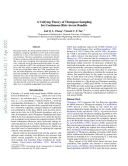 A Unifying Theory of Thompson Sampling for Continuous Risk-Averse
  Bandits