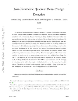 Non-Parametric Quickest Mean Change Detection