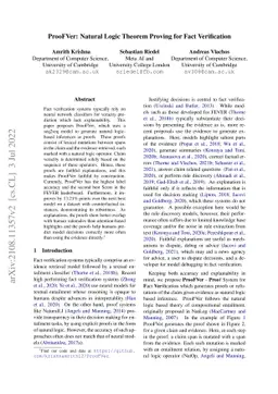 ProoFVer: Natural Logic Theorem Proving for Fact Verification