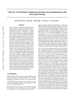 CDCGen: Cross-Domain Conditional Generation via Normalizing Flows and
  Adversarial Training