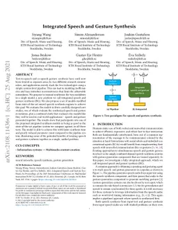 Integrated Speech and Gesture Synthesis