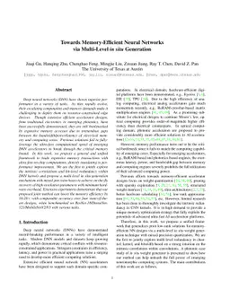 Towards Memory-Efficient Neural Networks via Multi-Level in situ
  Generation
