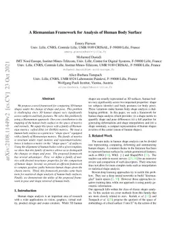 A Riemannian Framework for Analysis of Human Body Surface