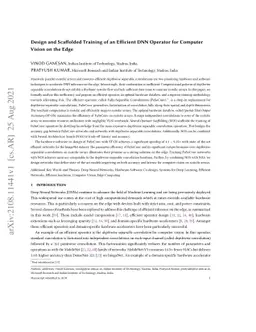 Design and Scaffolded Training of an Efficient DNN Operator for Computer
  Vision on the Edge
