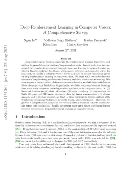 Deep Reinforcement Learning in Computer Vision: A Comprehensive Survey