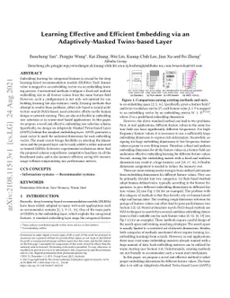 Learning Effective and Efficient Embedding via an Adaptively-Masked
  Twins-based Layer