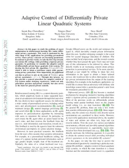 Adaptive Control of Differentially Private Linear Quadratic Systems