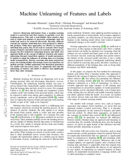 Machine Unlearning of Features and Labels