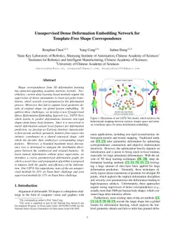 Unsupervised Dense Deformation Embedding Network for Template-Free Shape
  Correspondence