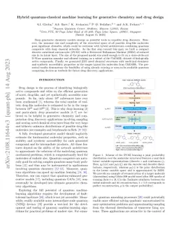 Hybrid quantum-classical machine learning for generative chemistry and
  drug design